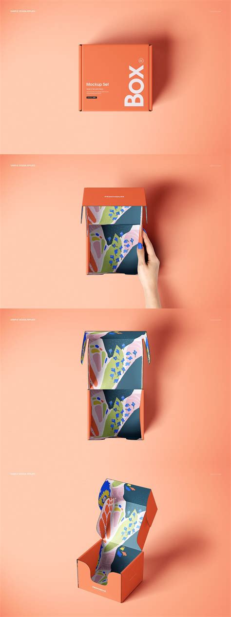 Download Front Tuck Mailer Box Mockup Set 01