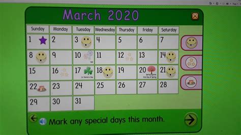 Starfall Make A Calendar March 2020 Youtube