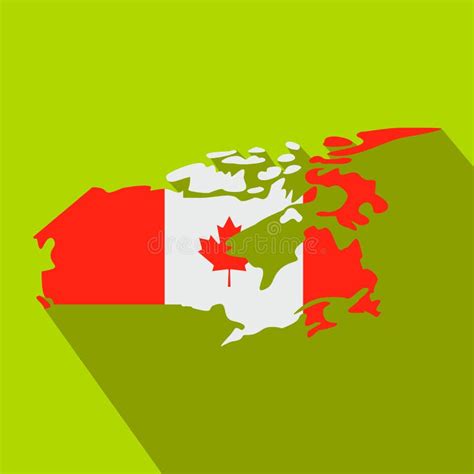 Map Of Canada With The Image Of The National Flag Stock Illustration