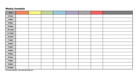 Schedule Excel Sheet Template Bios Pics