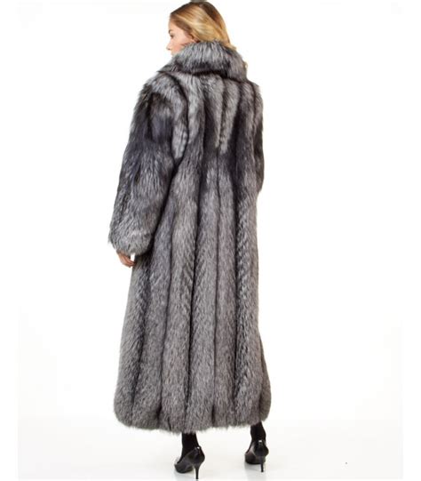 women s natasha full length silver fox fur coat