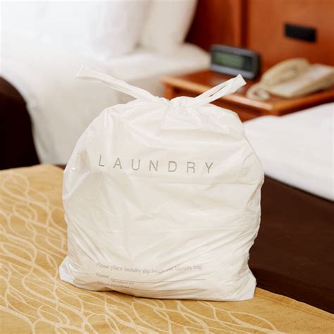 18 X 19 Plastic Hotel Laundry Bag With Drawstring 100pack