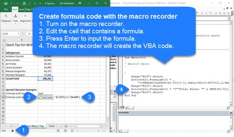 Tips For Writing Formulas With Vba Macros In Excel Excel Campus Hot