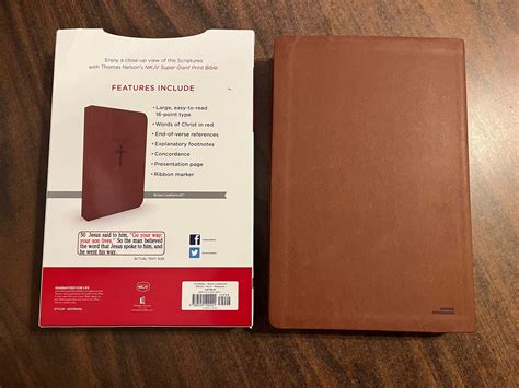 Personalized Nkjv Super Giant Print Bible Brown Leathersoft Custom