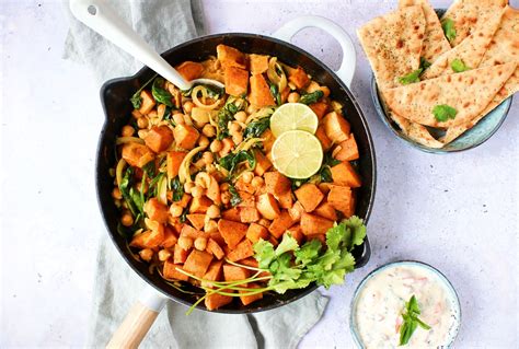 Recept Zoete aardappel curry met kikkererwten
