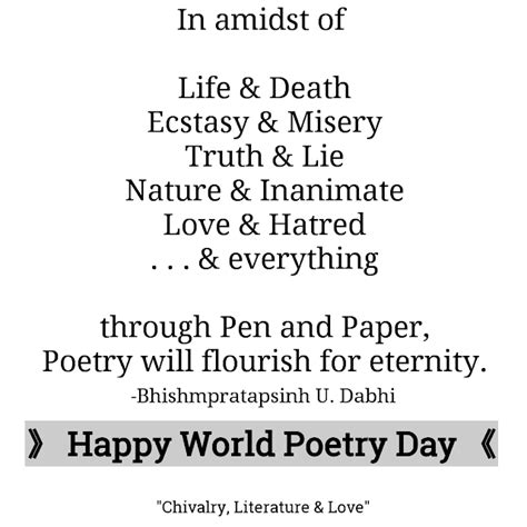 Chivalry Literature And Love Happy World Poetry Day