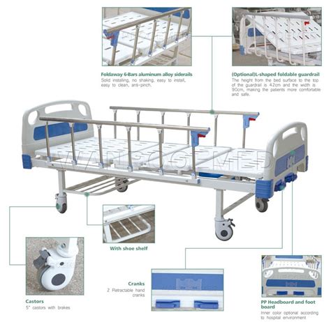 Double Crank Bed Hospital 2 Function Manual Patient Bed