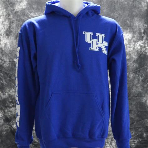 University Of Kentucky Uk Interlock On Blue Hoodie Ebay