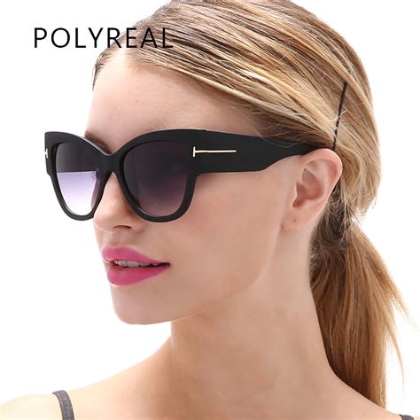 Polyreal Oversized Women Sunglasses Cat Eye Brand Designer Vintage