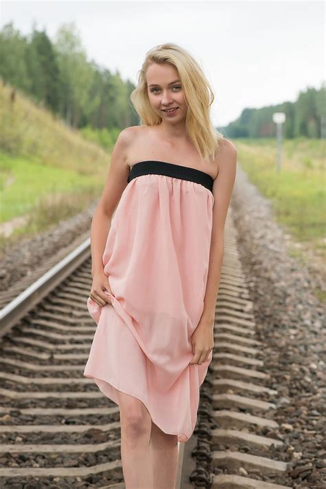 Hd Wallpaper Women Blonde Railway Rocks Grass Dress Eroticbeauty Bernie Wallpaper Flare