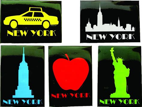 Set Of 5 New York City Refrigerator Magnets New York Icons
