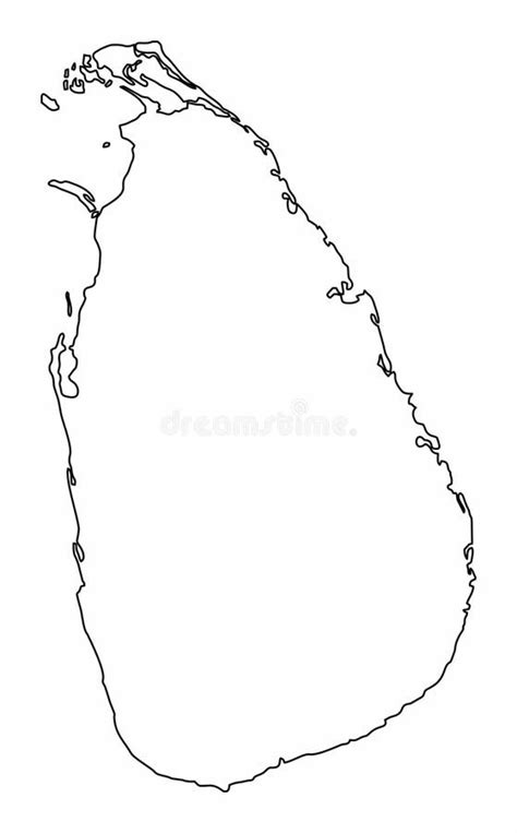 Sri Lanka Outline Map Stock Vector Illustration Of Atlas 270544414