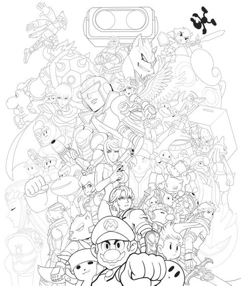 Super Smash Brothers Coloring Pages Printable Coloring Pages