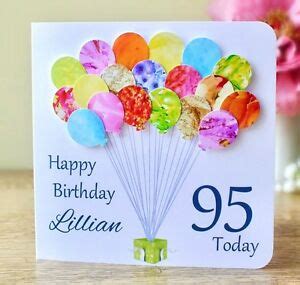 The best way to make your grandpa happy is to present them with a diy birthday card. Personalised 95th Birthday Card, Handmade Age 95 Card ...