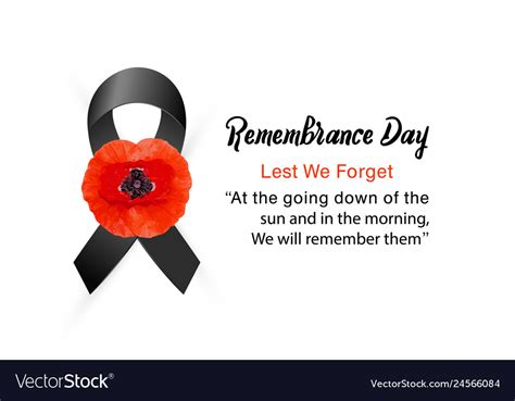 Remembrance Day Card Lest We Forget Royalty Free Vector
