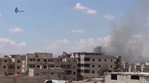 Damascus Syrian Regime Forces Bombard Southern Damascus Area 23 4 2018 Youtube