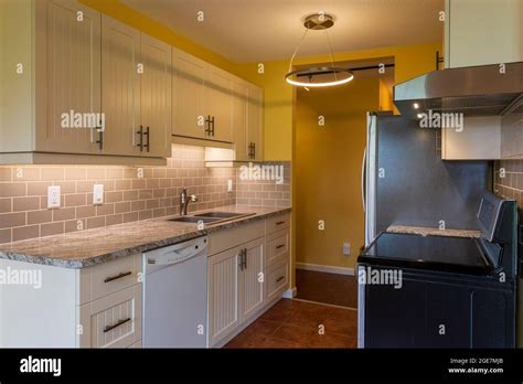 New renovation apartment rental kitchen with new appliances in a modern