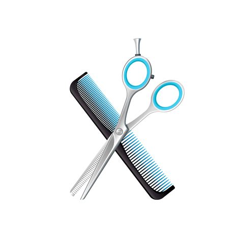 Crossed Comb And Scissors Composition 482186 Vector Art At Vecteezy