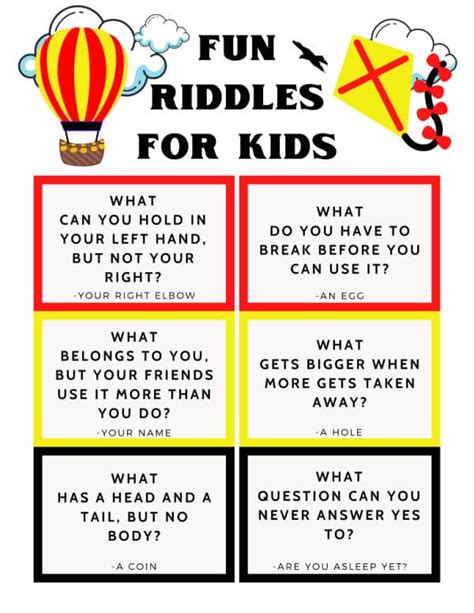 Printable Riddles For Kids With Answers