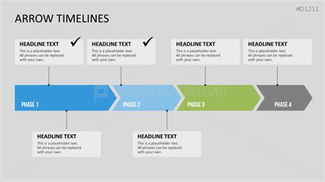 Vorlage für einen animierten zeitstrahl zum einfügen in ihre powerpoint präsentationen. PowerPoint Timeline (Pfeile): Zeitstrahl-Vorlage ...