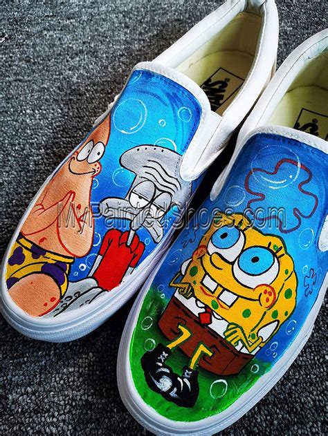Spongebob Squarepants Shoes Custom Shoes Hand Painted Shoes Wome