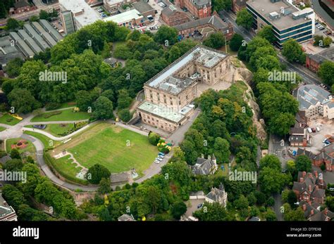 Aerial Shot Of Nottingham Castle Nottinghamshire Uk Stock Photo Alamy
