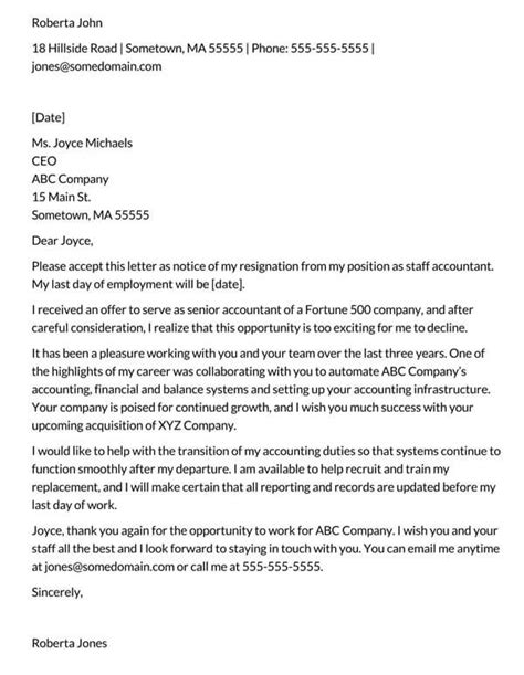 25 Professional Resignation Letter Examples Free Templates