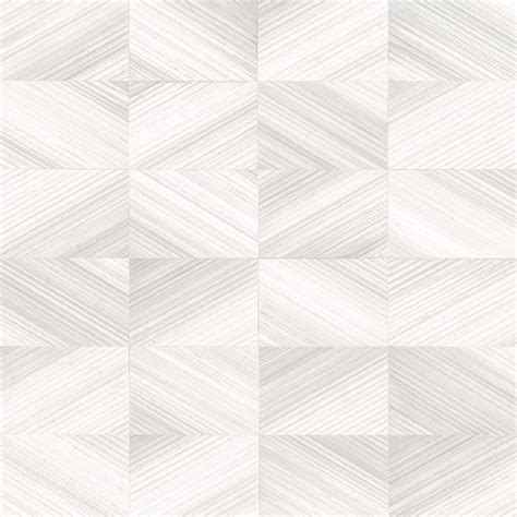 Bantam tile (light gray) wallpaper in tea garden by ronald redding designs wallcoverings. 2904-25378 - Stratum Light Grey Geometric Faux Wood ...