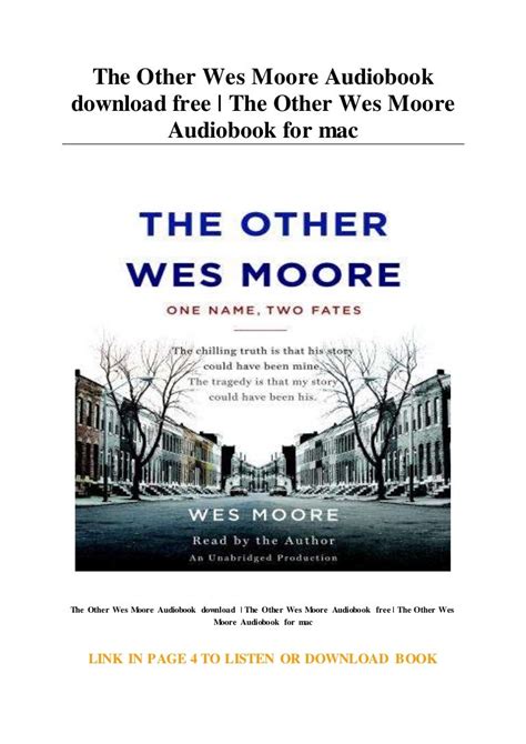 The Other Wes Moore Audiobook Download Free The Other Wes Moore Aud