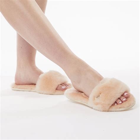 Buy Ugg Womens Fluff Slide Slippers Natural