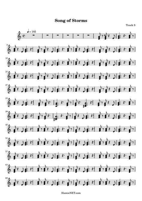 Listen to the song to get the timing. Song of Storms Sheet Music - Song of Storms Score • HamieNET.com