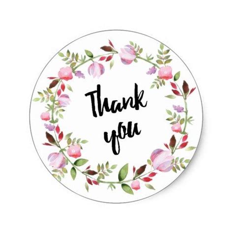 Finally, choose whether you'll print, download, or send it as an e thank you card, and follow the guided steps to complete your card. Wreath watercolors flowers classic round sticker | Zazzle ...
