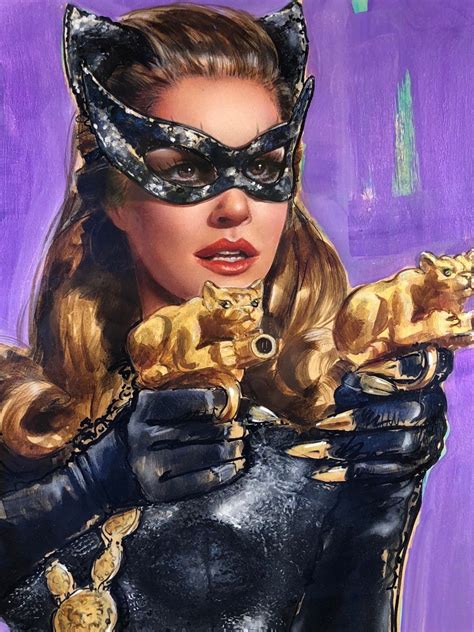 Catwoman Original Painting By Olivia De Berardinis Ebay Mulher Gato