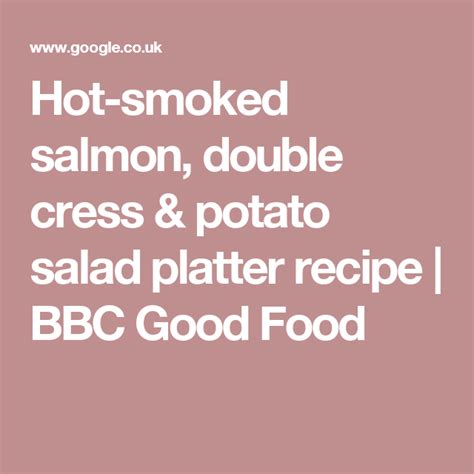 Zucchini soup with cress and smoked salmon. Hot-smoked salmon, double cress & potato salad platter | Recipe (With images) | Bbc good food ...