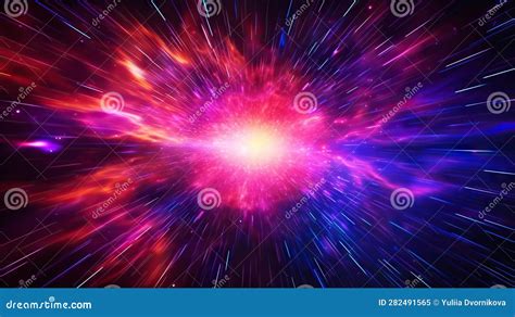 Lightspeed Travel Background. Galaxy and Cosmos Exploration Stock