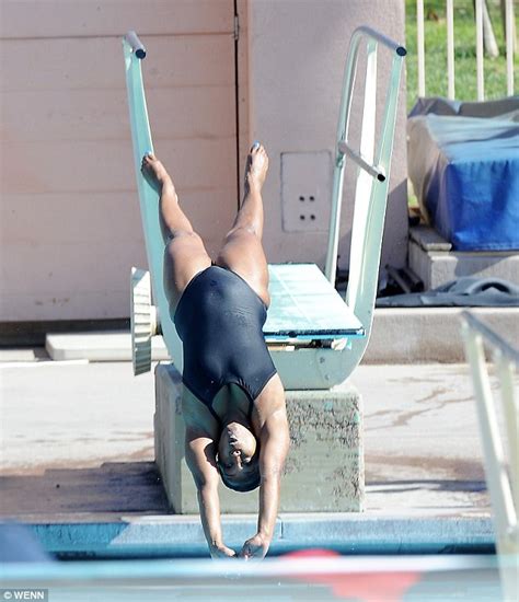 Keshia Knight Pulliam Makes A Big Splash As She Does Diving Training