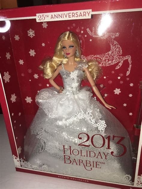 2013 Holiday Barbie Doll Blonde 25th Anniversary X8271 Ages 6 Brand