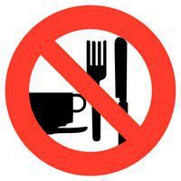 Panneau d interdiction Interdit de manger et boire Adhésif Manutan fr