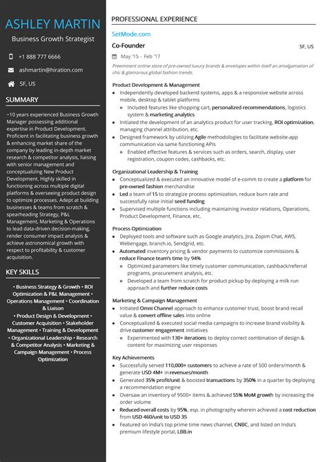 Business Development Resume Examples And Resume Samples 2020