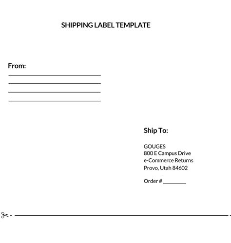 Printable Shipping Label Template Free Printable Online