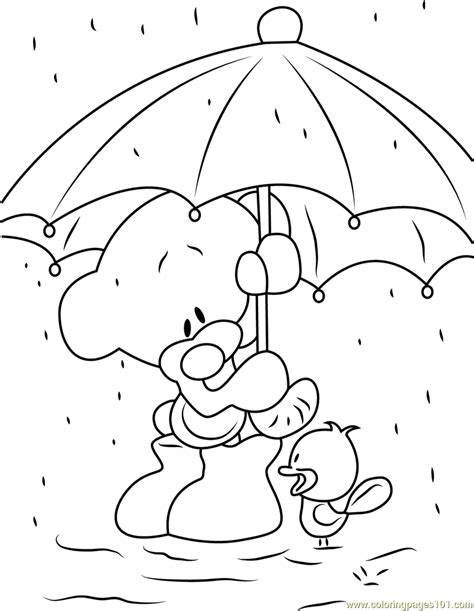 pimboli bear stand  rain coloring page  pimboli