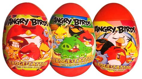 3 Surprise Eggs Angry Birds Bad Piggies Red Yellow White Blue Bird