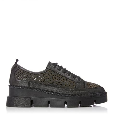 Bodena Pewter Leather Shoes From Moda In Pelle Uk
