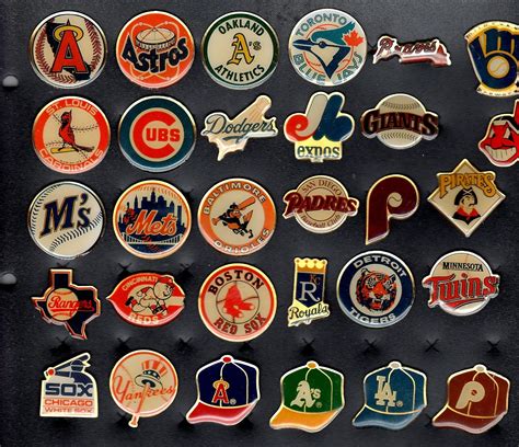 Baseball Pin Collection Display Collecting Mlb Teams Of The 80s
