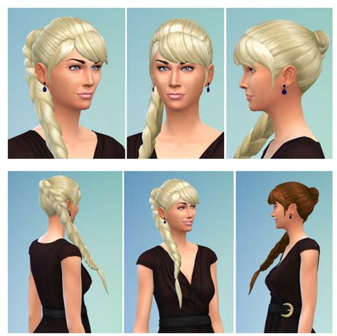 Sims 4 Braided Pigtails Hair Cc Retstone