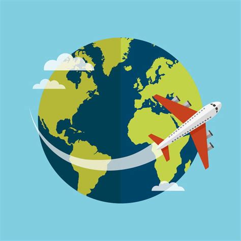 Travel Around Vector Hd Images Traveling Around The World By Plane