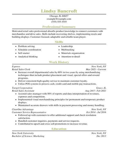 Retail Sales Associate Resume Examples For 2023