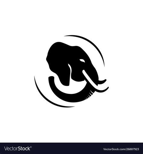 Head Elephant Logo Design Element Royalty Free Vector Image