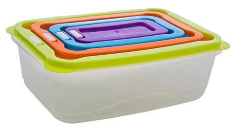 Clear Plastic Food Lunch Boxes Nested Storage Stacking Containers Tubs