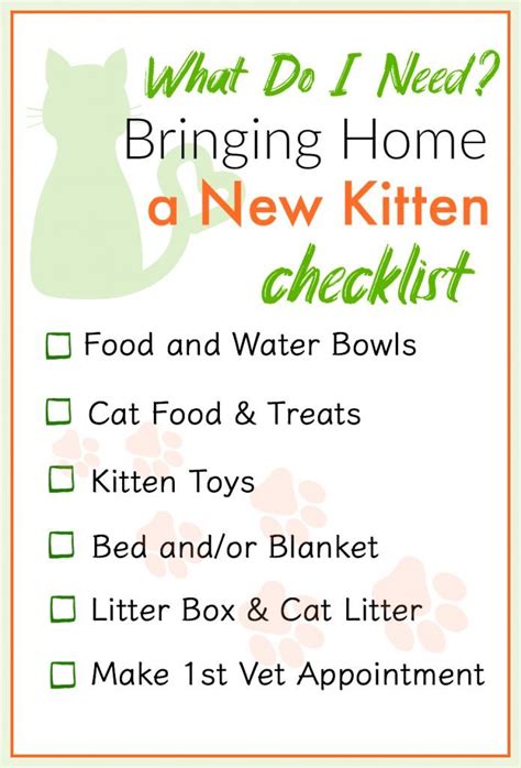 But believe it or not, it's not that hard to make friends with a feline, if you know what to do. Checklist for Bringing New Kitten Home Free Printable